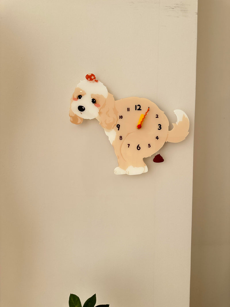 Cockapoo „Poop-Time“ Wanduhr mit schwingendem Pendel