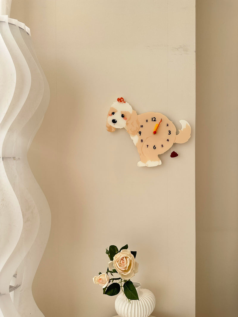 Cockapoo „Poop-Time“ Wanduhr mit schwingendem Pendel