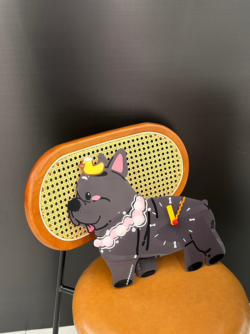 French Bulldog Wall Clock with Swinging Paw