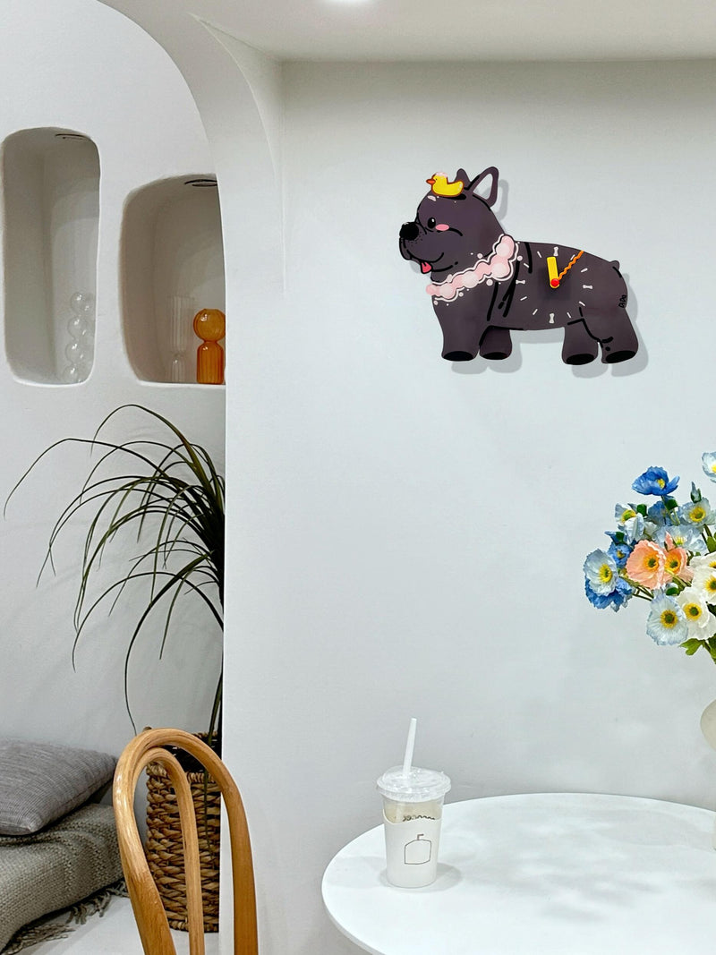 French Bulldog Wall Clock with Swinging Paw