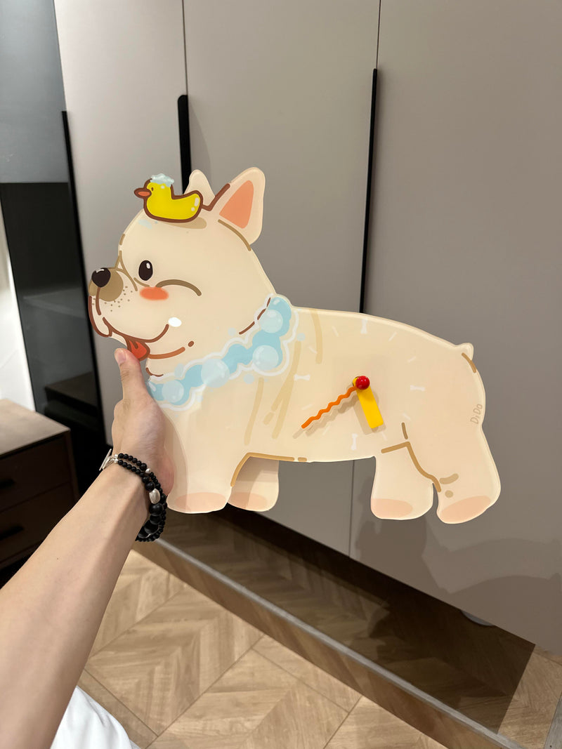 French Bulldog Wall Clock with Swinging Paw