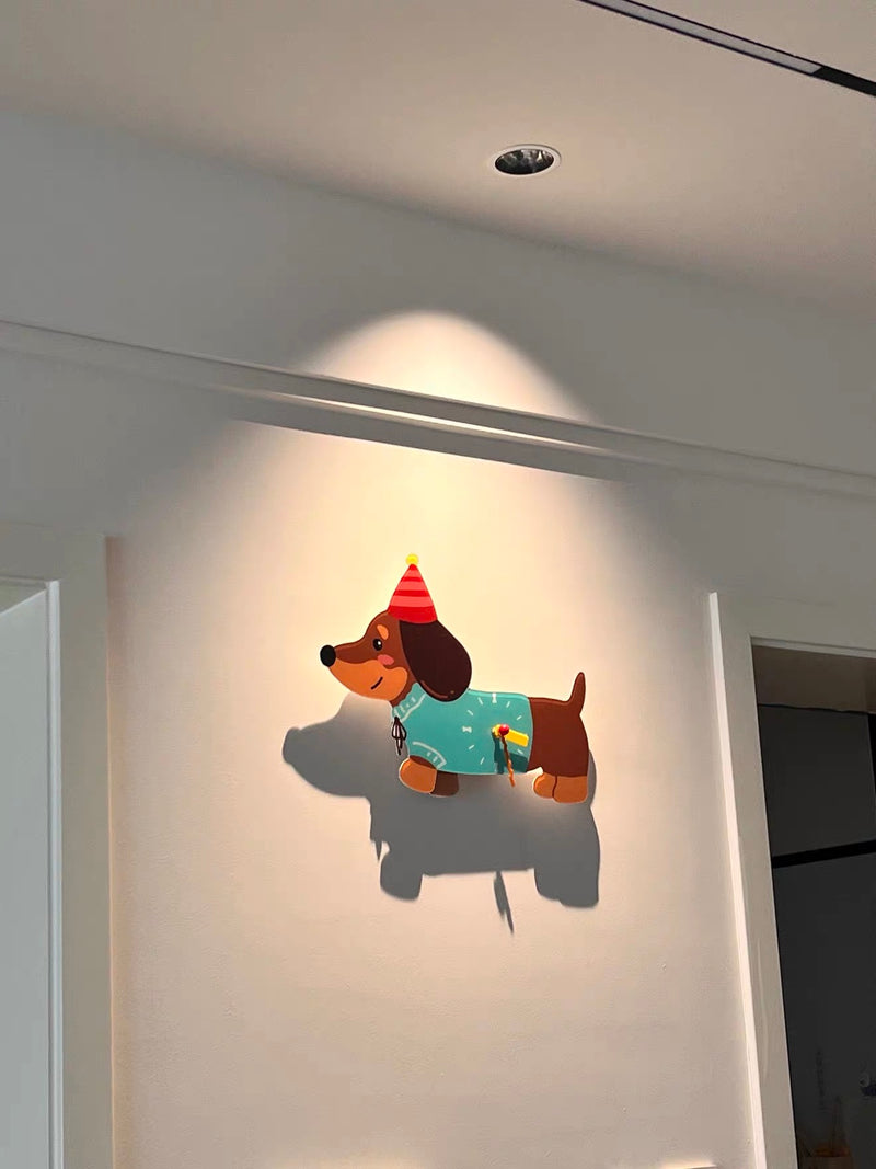 Dachshund Wall Clock with Swinging Paw
