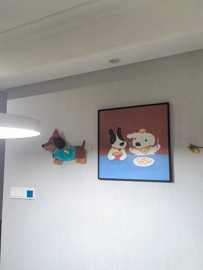 Dachshund Wall Clock with Swinging Paw