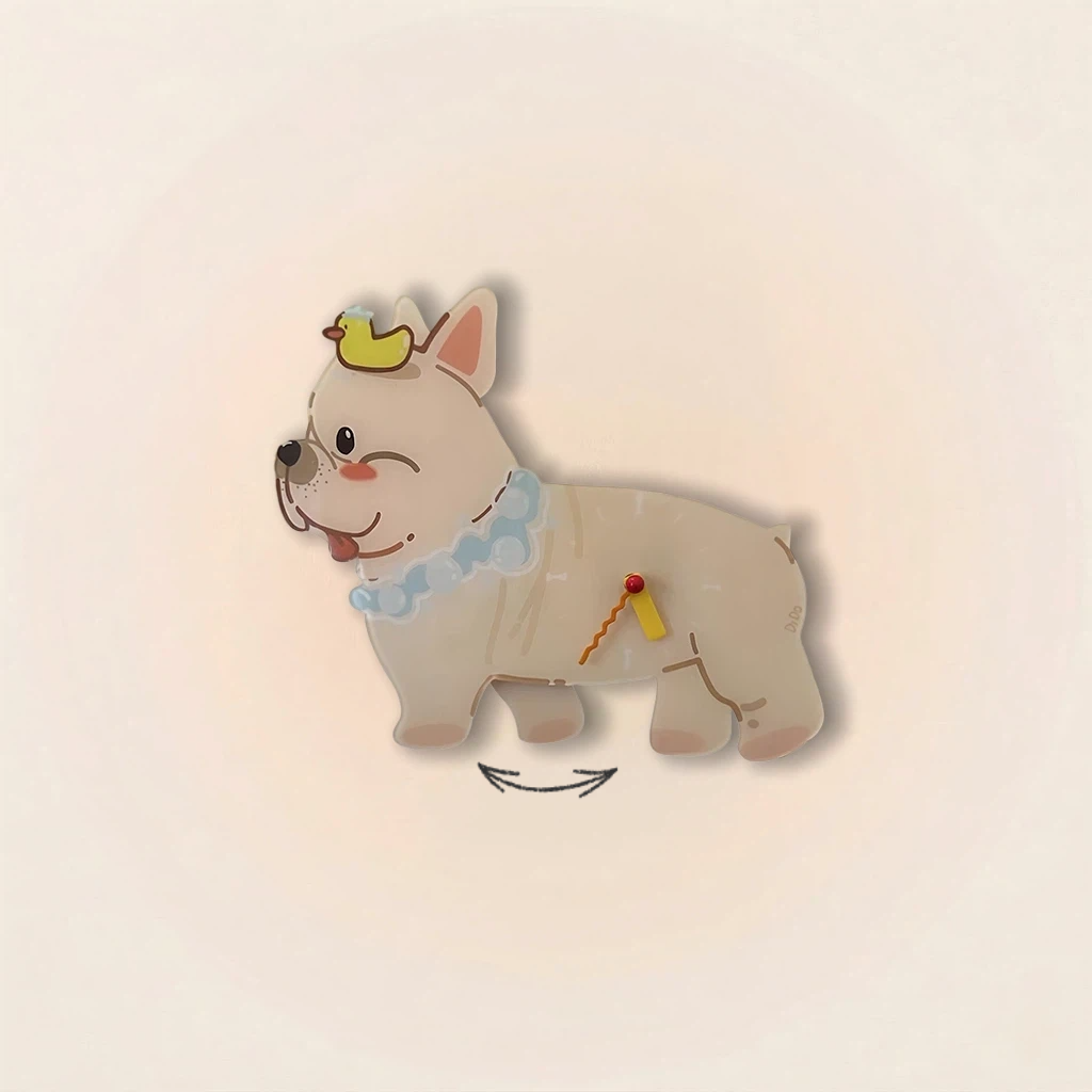 French Bulldog Wall Clock with Swinging Paw