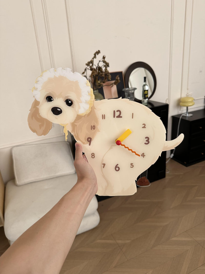 American Cocker Spaniel pendulum wall clock in a home setting 1