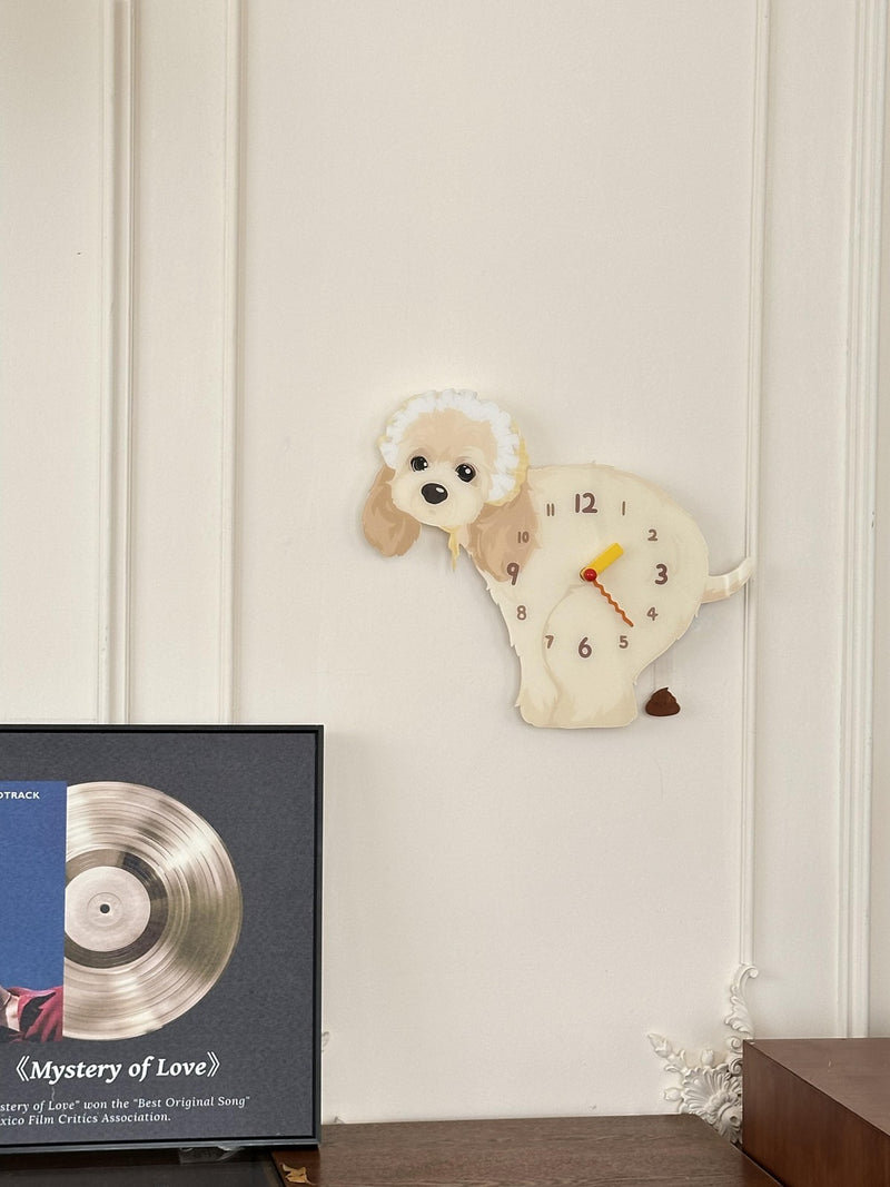 American Cocker Spaniel pendulum wall clock in a home setting 4