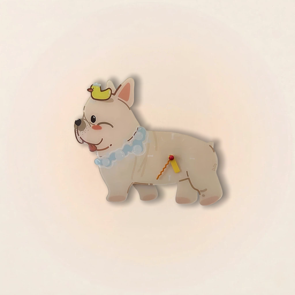 French Bulldog Wall Clock with Swinging Paw