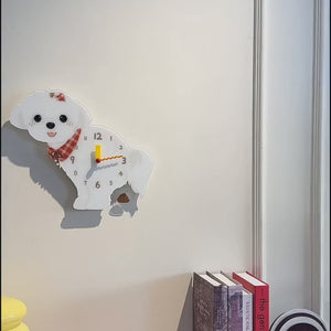 Maltese “Poop-Time” Wall Clock with Swinging Pendulum product video